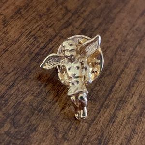 Gold tone angel pin